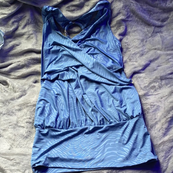 XOXO Blue animal print tank top, size S - Picture 1 of 4